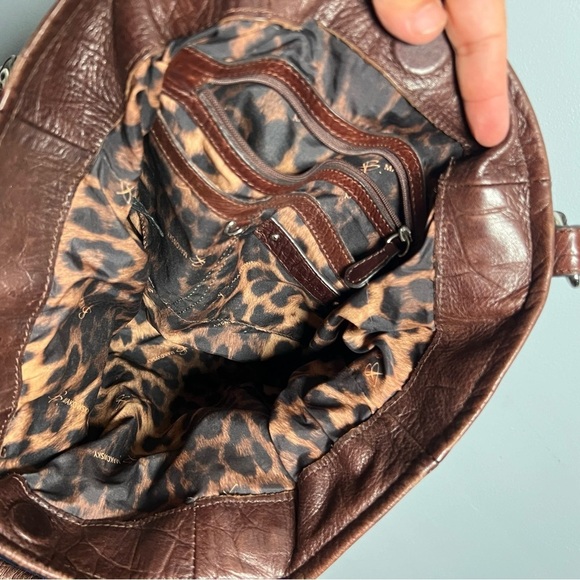 B. Makowsky Leather Shoulder Bag Cognac Brown - Picture 5 of 7